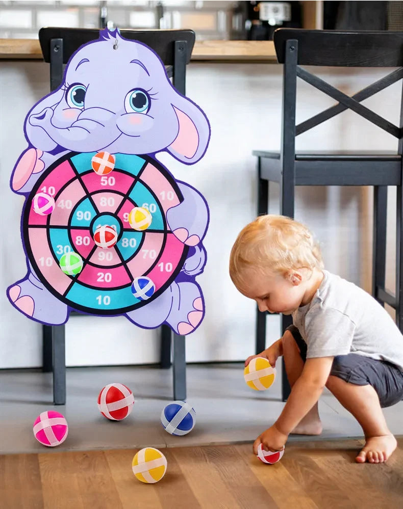 Jogos Educativos Dart Board Baby Toy Stickey Ball Dart Indoor Sports Child Montessori Games para crianças de 3 a 7 anos