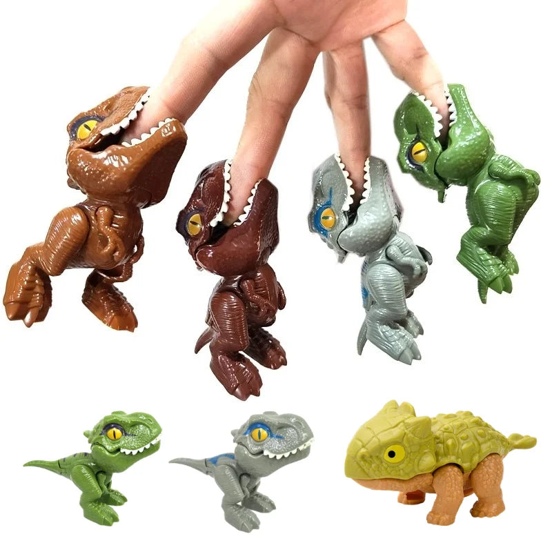 Brinquedos Modelo de Tiranossauro Triceratops de Dinossauro de Dedo Jurássico para Crianças Dinossauros Mordendo o Dedo Criativo Brinquedo Interativo Presente para Menino