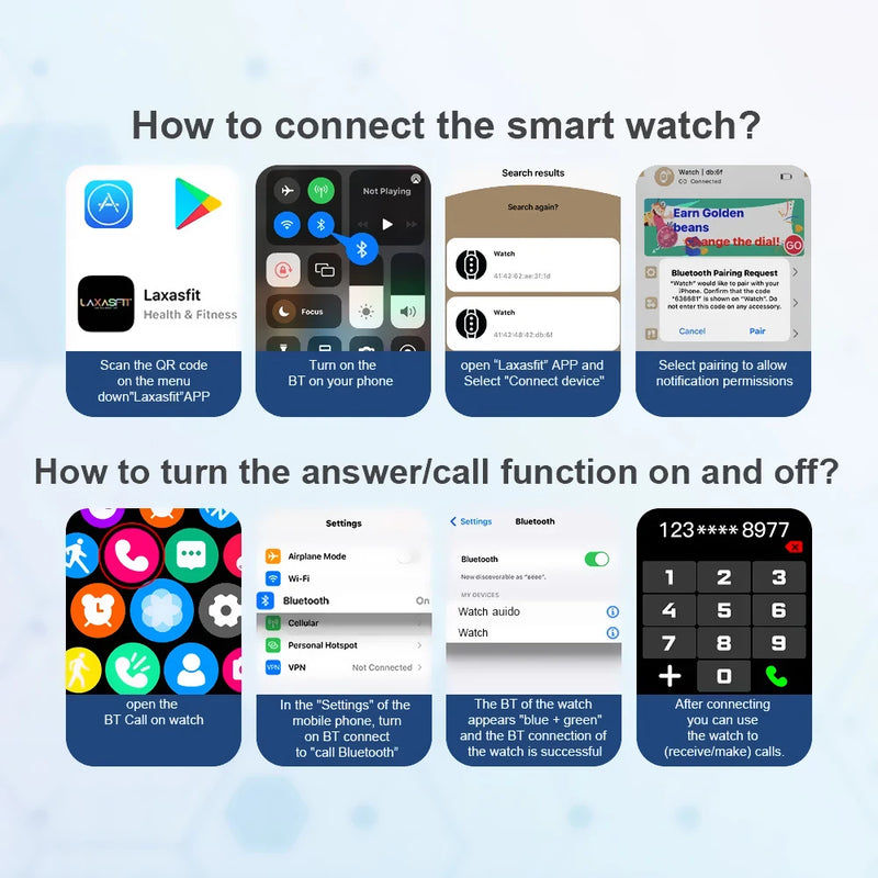 Para GTS Novo Relógio Inteligente Tela HD de 2,01 polegadas Alerta de Chamadas e Mensagens Bluetooth 100+ Modos de Esporte Smartwatch para Homens e Mulheres GPS NFC