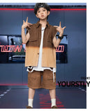 Verão Denim Crianças Roupas de Dança Hip Hop Trajes 4 Meninas Meninos Jazz Dança Desgaste Salão de Baile Camiseta Calças Shorts Dança Roupa de Palco