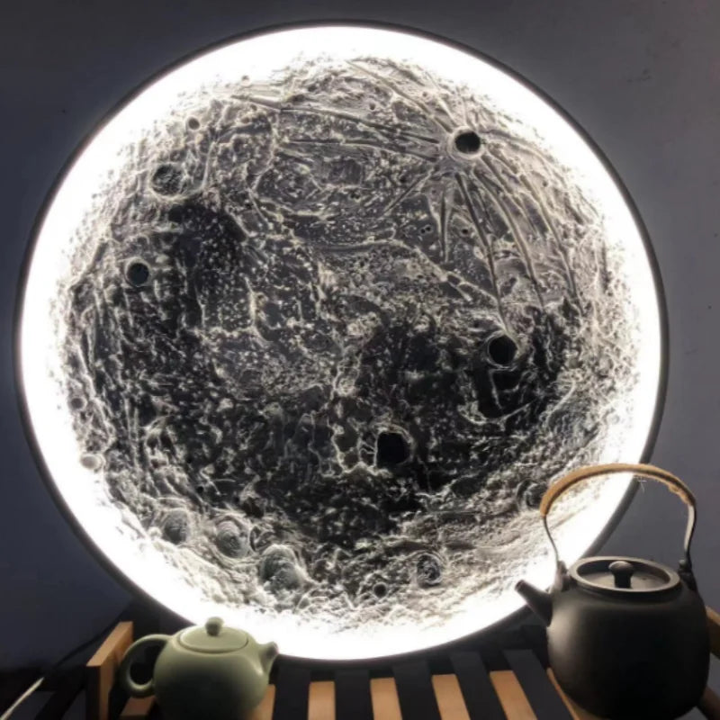 Lâmpada de parede 3D Crater moderna Luxo Redondo Tridimensional Alívio Lua Design Embelezado Decoração de Casa 3 Cor Lâmpada Mural