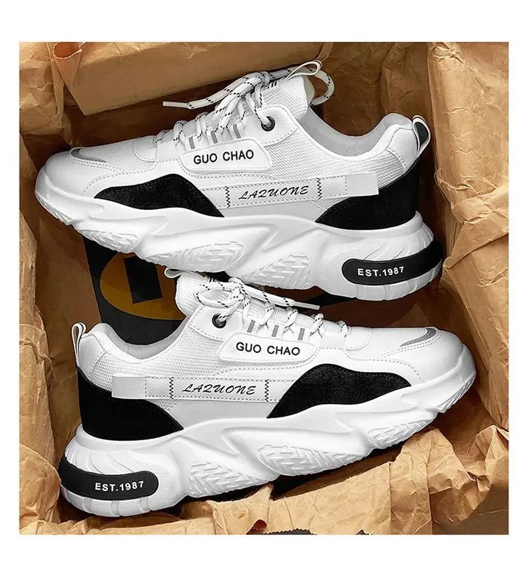 Sapatos masculinos novos tênis masculinos respiráveis de malha de verão quente sapatos casuais com sola grossa marca de orgasmo