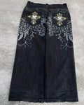 Moda americana 2025 Southpole New Y2k Branco Homens Estampado Jeans Gótico Retro Calças Soltas Calças Largas Casuais de Rua Calça Jeans Casal