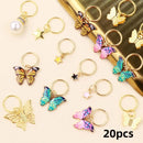 20 Peças Presilhas de Trança Borboleta Acessórios de Cabelo com Cristais Pingentes de Borboletas Coloridas Charme Pérola Brilhante Acessórios de Cabelo