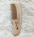 Escova de Cabelo para Bebê Personalizada, Pente de Madeira com Lã Natural, Massageador Gravado para Recém-nascido, Presente de Chá de Bebê e Lista de Presentes