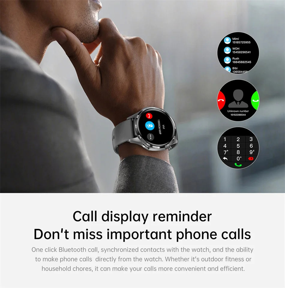 Para HUAWEI GT5 Pro GPS NFC Relógio Inteligente Masculino 360 * 360 Tela AMOLED Frequência cardíaca Bluetooth Chamada IP67 Homem à prova d'água Smartwatch 2024