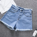 2023 Verão Mulher High Haist Jeans Shorts Moda Ásperas Denim Calças Curtas Colegial Calças Casuais Azul Preto Branco Jeans