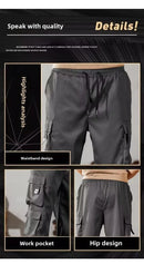 2024 Novas Calças Cargo Masculinas Soltas de Perna Reta Multi-Bolso Calças de Trabalho Vintage Calças Casuais Versáteis Modernas Primavera Outono