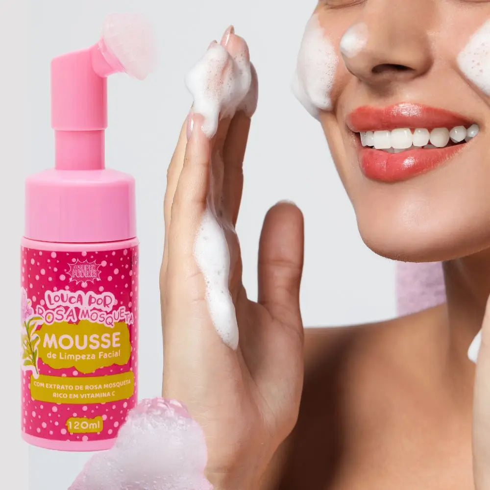 Kit Super Powers Pink Hip Crazy Mousse de Limpeza Facial C/3