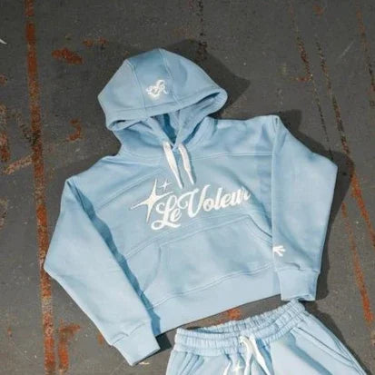 Moletom esportivo europeu e americano com capuz grande, masculino, casual, solto, roupa simples, estampado, calça, moletom feminino