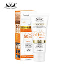 Protetor Solar Tintado FPS 50+ Hidratante Proteção UV para Rosto e Corpo Bloqueador Solar Leve Antienvelhecimento À Prova D'Água Clareador Uso Diário