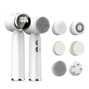 Escova de Limpeza Elétrica 6 em 1 Limpador Facial Ultrassônico Rotativo Limpeza Profunda, Esfoliação e Cuidados Suaves com a Pele