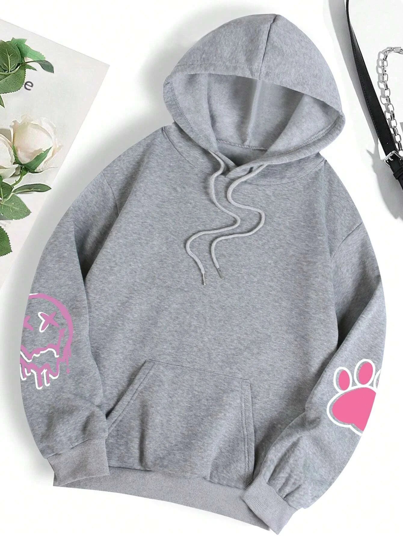 Hip Hop Street Casual Impresso Feminino Hoodies Moda Hoodie Oversize Solto Novos Moletons Outono Quente Fleece Roupas