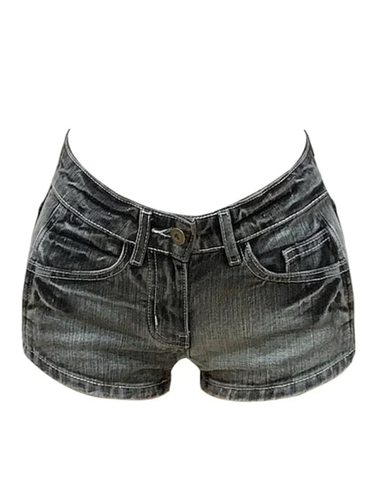 Verão Mulheres Y2k Streetwear Gyaru Harajuku Moda Grunge Vintage Coquette Cintura Baixa Cintura 2000 Shorts Jeans Calças Quentes Japonesas