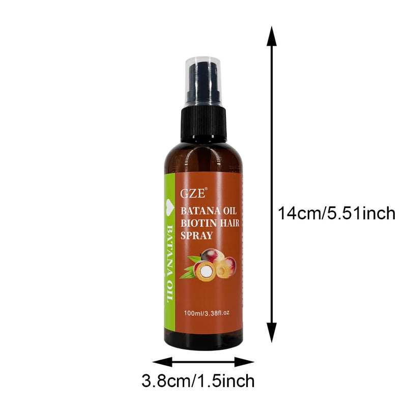 Spray Capilar GZE Batana Oil com Biotina | Condicionador Leave-In para Brilho e Força | Protetor Térmico, Controle de Frizz e Reparação de Danos