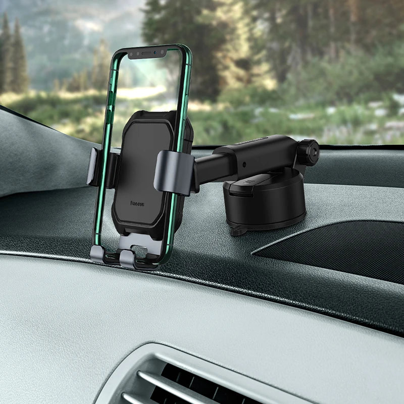 Suporte para telefone de carro Baseus Gravity Ventosa Suporte universal ajustável Suporte no suporte GPS do carro para iPhone 12 Pro Max Xiaomi POCO