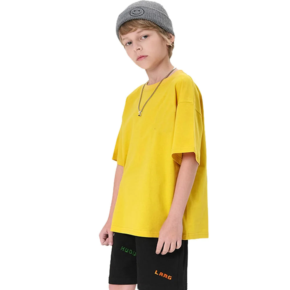 Camisetas clássicas para meninos meninas algodão branco preto camisetas de manga curta para bebê criança Roupas infantis Crianças de 2 a 14 anos