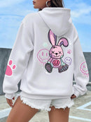 Hip Hop Street Casual Impresso Feminino Hoodies Moda Hoodie Oversize Solto Novos Moletons Outono Quente Fleece Roupas
