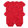 Kiddiezoom 5 Pçs/lote Quatro Estações Moda Dos Desenhos Animados de Manga Curta Do Bebê Menino Menina Bodysuits Macio 100% Algodão Recém-nascido Onesies Roupas