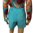 Shorts Femininos Bottoms Hot Pants Verão Chic Cor Sólida Zíper Traseiro Hot Pants Cintura Alta Cor Sólida Zíper Traseiro Slim Shorts