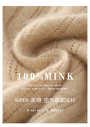 Pilha pescoço camisola mulheres 2025 outono einverno novo 100% puro vison cashmere camisola moda feminina malha pulôver de manga comprida