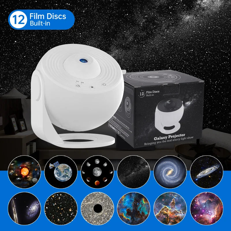 Luz Noturna Galáxia Projetor Céu Estrelado Projetor 360 ° Girar Lâmpada de Planetário Para Crianças Quarto Dia dos Namorados Presente Casamento Deco