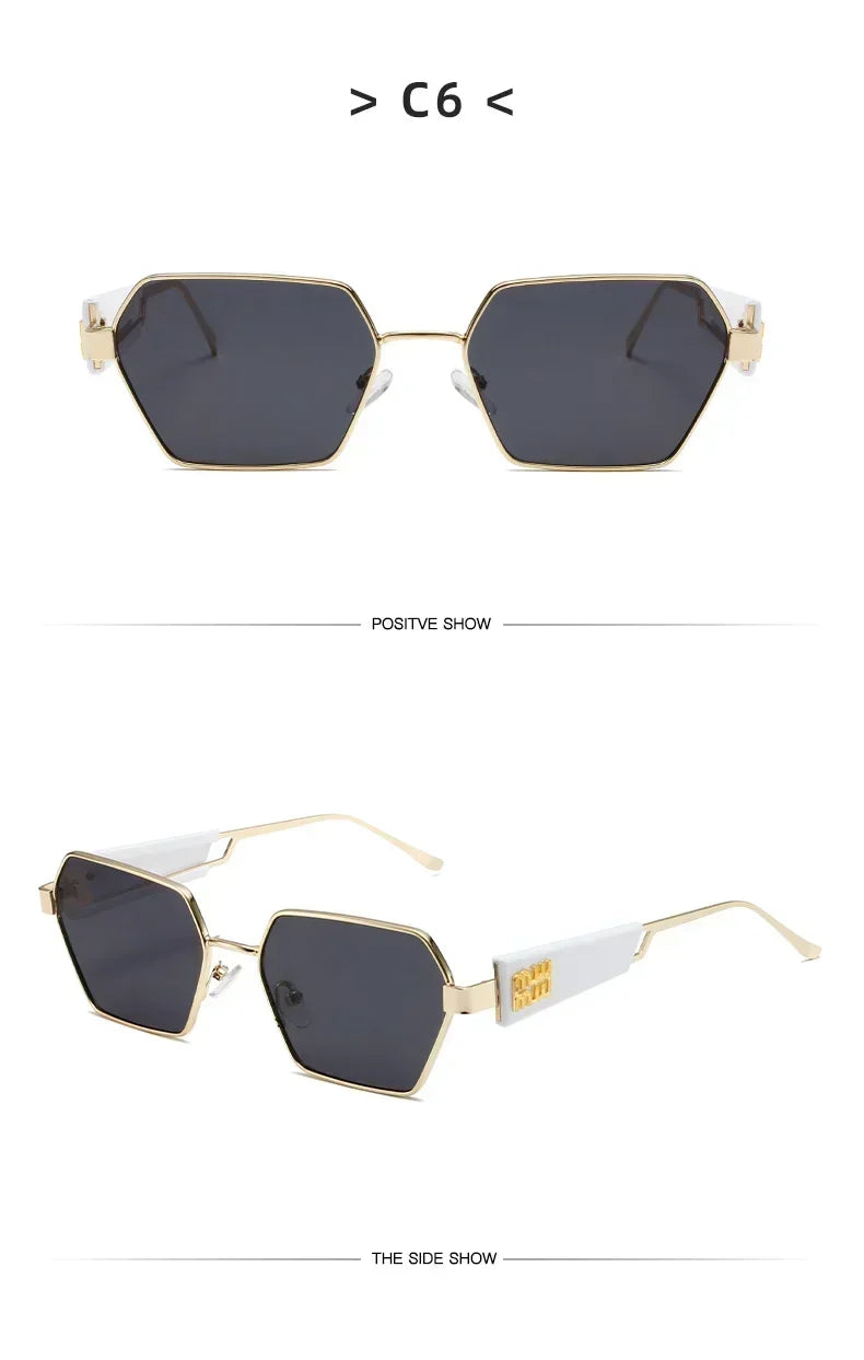 Yoovos Retângulo de Alta Qualidade Óculos De Sol De Marca De Moda Designer De Óculos Vintage Armação De Metal Óculos UV400 Gafas De Sol Mujer