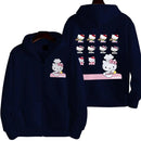 Sanrio Anime Bonito Impresso Hoodies Mulheres Dos Desenhos Animados Hello Kitty Y2k Estudantes Coreanos Moletom Solto Moda Doce Cardigan Roupas