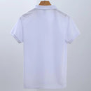 Camiseta Polo Masculina de Manga Curta Em Branco Branco Camisas de Colarinho Preto Camiseta Casual Roupas de Verão Para Homens Camisetas Polos Pour Hommes