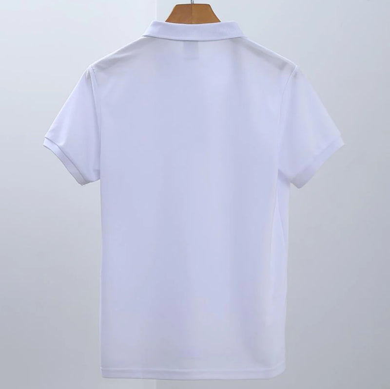 Camiseta Polo Masculina de Manga Curta Em Branco Branco Camisas de Colarinho Preto Camiseta Casual Roupas de Verão Para Homens Camisetas Polos Pour Hommes