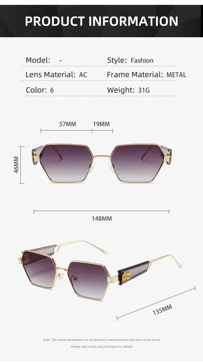 Yoovos Retângulo de Alta Qualidade Óculos De Sol De Marca De Moda Designer De Óculos Vintage Armação De Metal Óculos UV400 Gafas De Sol Mujer
