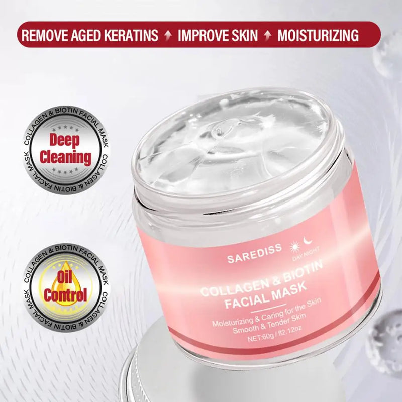 Máscara de Colágeno Peel-off Hidratação Profunda Cuidados Noturnos Hidratante e Suavizante Reduz Rugas Firmadora e Lifting Não Oleosa Para Todos os Tipos de Pele