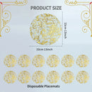 20 / 100PCS Placemats de folha metálica 33 cm redondos Super finos descartáveis Glitter Gold Table Mats para decoração de casa de festa de aniversário de casamento
