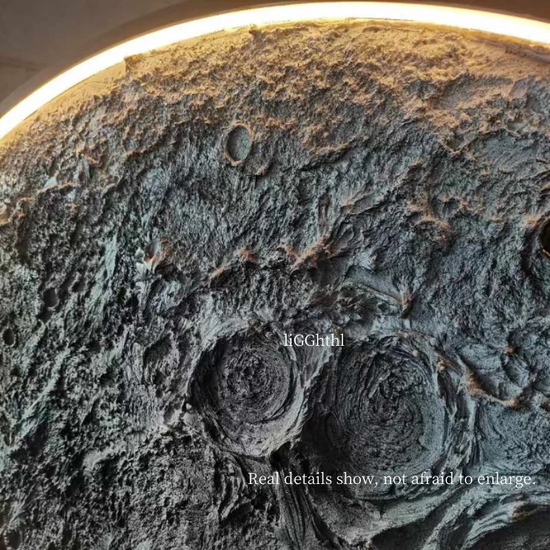 Lâmpada de parede 3D Crater moderna Luxo Redondo Tridimensional Alívio Lua Design Embelezado Decoração de Casa 3 Cor Lâmpada Mural