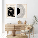 Cartaz abstrato Boho Matisse Preto Bege Dente-de-leão Impressão de Arte Sol Pintura em tela Moderna Imagem de parede Sala de estar Decoração de quarto