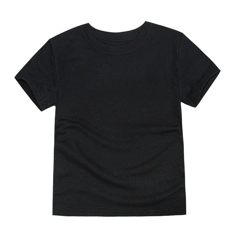 Camisetas clássicas para meninos meninas algodão branco preto camisetas de manga curta para bebê criança Roupas infantis Crianças de 2 a 14 anos