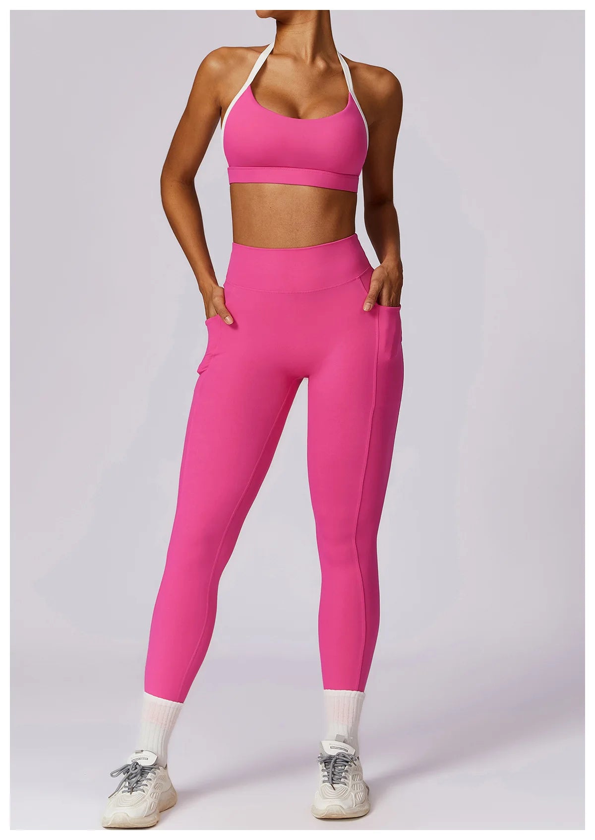 2 Pcs Conjunto de Ginástica Mulheres Treino Sem Encosto Yoga Terno Mulheres Secagem Rápida Legging Fitness Sutiã Camisa de Manga Curta Terno Esportivo Feminino