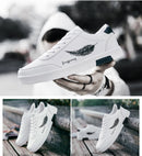 Homens brancos Calçados Esportivos Moda Homens Sapatos Casuais Homem de Couro Flats Conforto Resistente Tênis Casuais Masculinos Zapatillas De Hombre