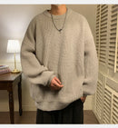 Suéter de gola redonda, cor sólida, básico, masculino, feminino, outono, inverno, parcimonioso, simples, casal, suéter de malha, quente, macio