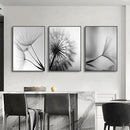 3 PCS Preto e Branco Arte Da Parede Pintura Em Tela Dente De Leão Flor Fotos Cartaz E Impressões Casa Obras De Arte Decorativas Para Cozinha