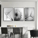 3 PCS Preto e Branco Arte Da Parede Pintura Em Tela Dente De Leão Flor Fotos Cartaz E Impressões Casa Obras De Arte Decorativas Para Cozinha