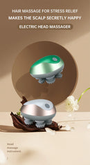 Massageador de Cabeça Elétrico de Silicone com Ventosa Magnética para Couro Cabeludo, Recarregável, Silicone para Ombro, Multifuncional, Amassamento e Vibração, Spa para Cabeça