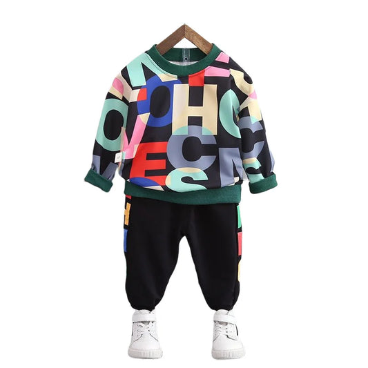 Nova Primavera Outono Bebê Menina Roupas Meninos Roupas Crianças Casual T-Shirt Calças 2 Pçs/jogos Criança Traje Esportivo Crianças Fatos de Treino