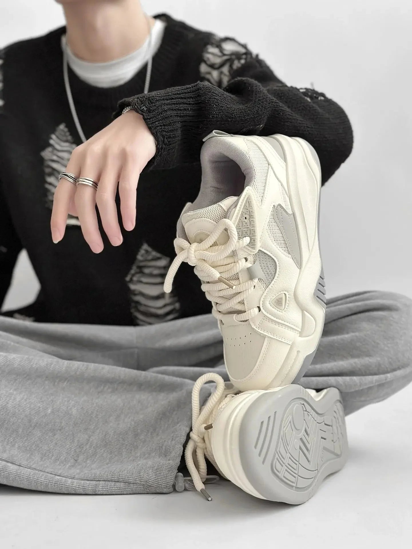Sapatos masculinos casuais da moda NicheDesign Pão Plus Size Estudante Sistema de Fundo Grosso Sapatos Respirável Verão EVA Tênis