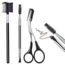 Conjunto de 3/5 Peças de Pincéis para Sobrancelha, Pente para Cílios, Separador de Cílios, Ferramentas Profissionais de Maquiagem para Olhos com Tesourinha para Sobrancelha para Mulher