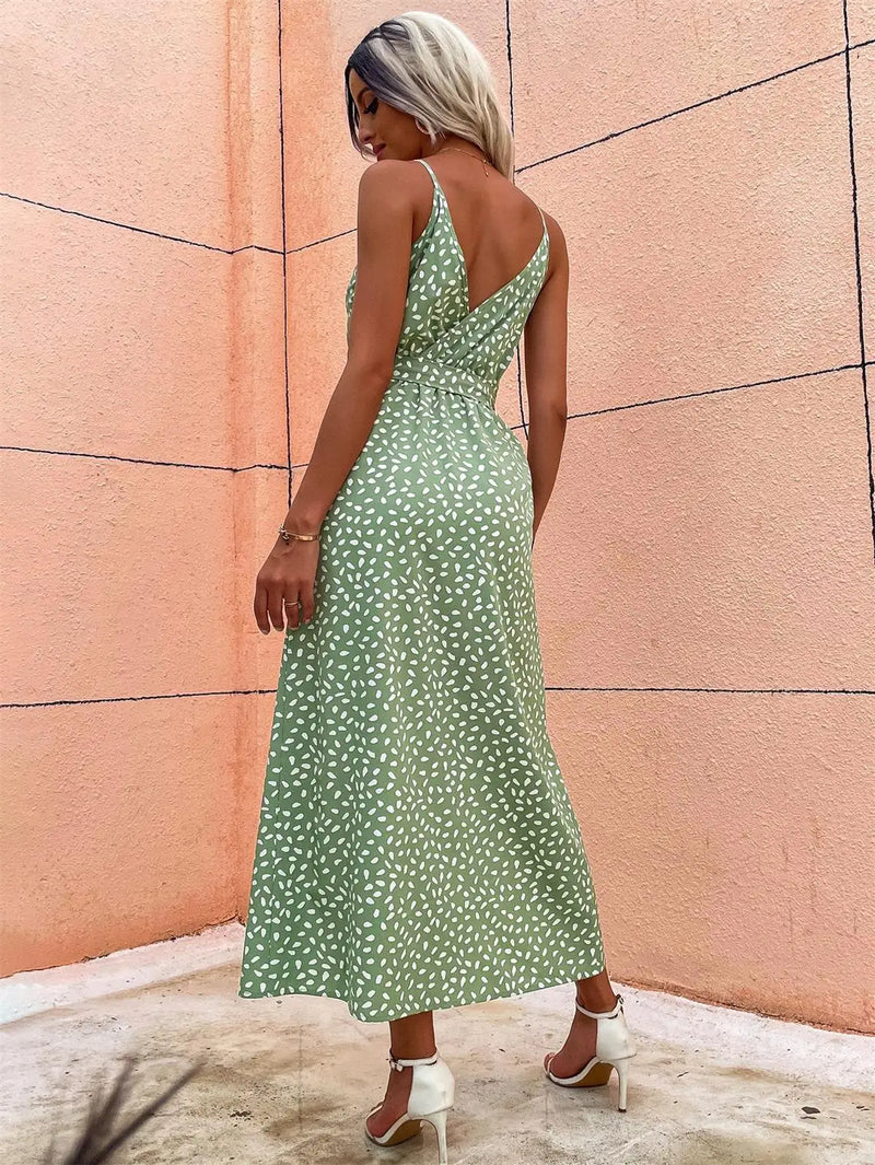 Verão Mulheres Backless Floral Vestido Impresso, Vestidos Longos, Roupas Femininas, Vestido Feminino, Vestidos de Praia Femininos, Mulheres Sexy Traje Mulheres