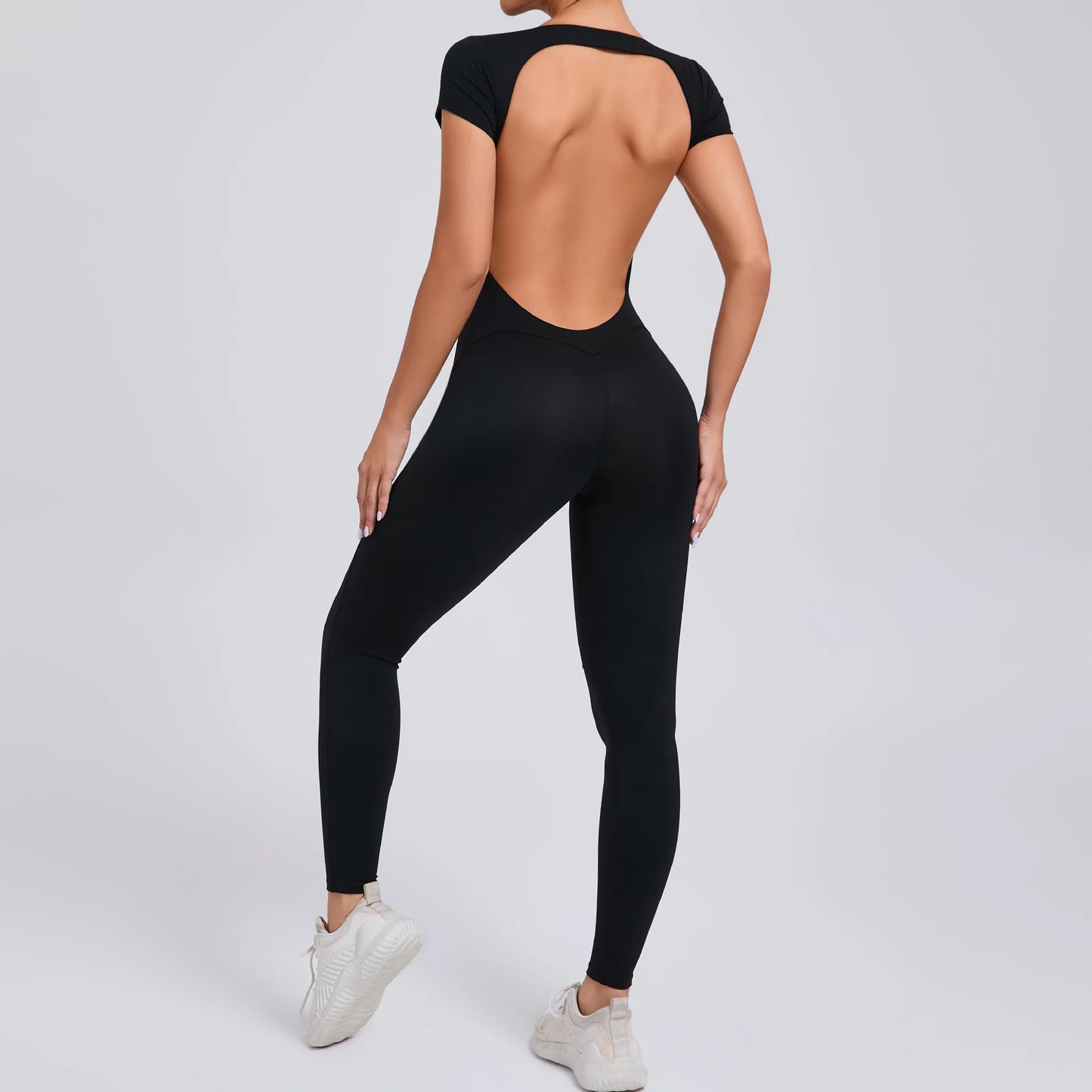 Sexy Mangas Compridas Terno Feminino Macacão Secagem Rápida Roupas de Ioga Treino Bodysuits Backless Esportes Macacão Mulheres Ginásio