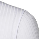 Homens Corrida Esportes Fitness Verão Novo Alto Elástico Listra Vertical Manga Curta Decote em V Slim Fit Malha Inferior Camisa Top