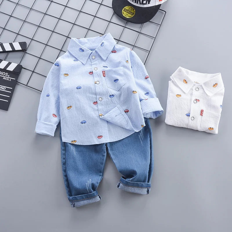 Nova Primavera Outono Bebê Meninos Roupas Terno Infantil Outfits Crianças Camisa Calças 2 Pçs/jogos Criança Traje Casual Crianças Fatos de Treino