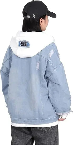 Lilo&stitch Hip Hop Jaquetas Jeans com Capuz para Homens Roupas Femininas Outono Inverno Jaqueta Masculina Patchwork Jaqueta Jeans Streetwear Roupas